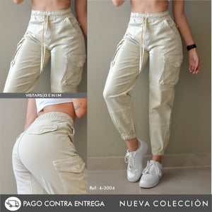 JEANS MUJER  CARGO REF 4-3004