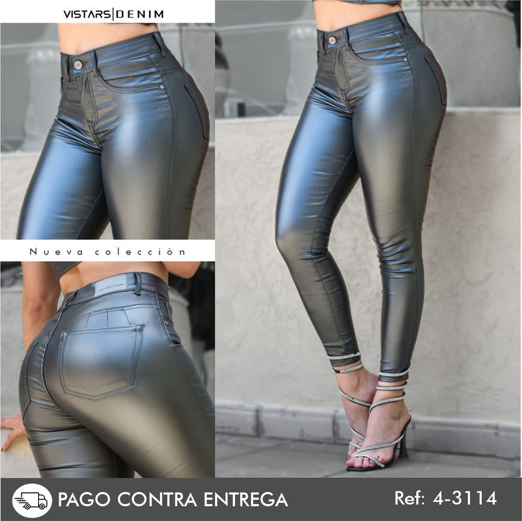 JEANS MUJER CUERINA PLOMO  4-3114