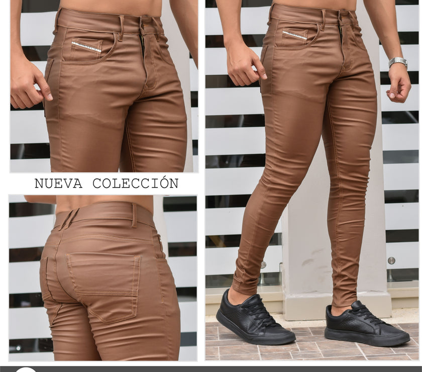 JEANS HOMBRE CUERINA  KAKI MATE 6-3829