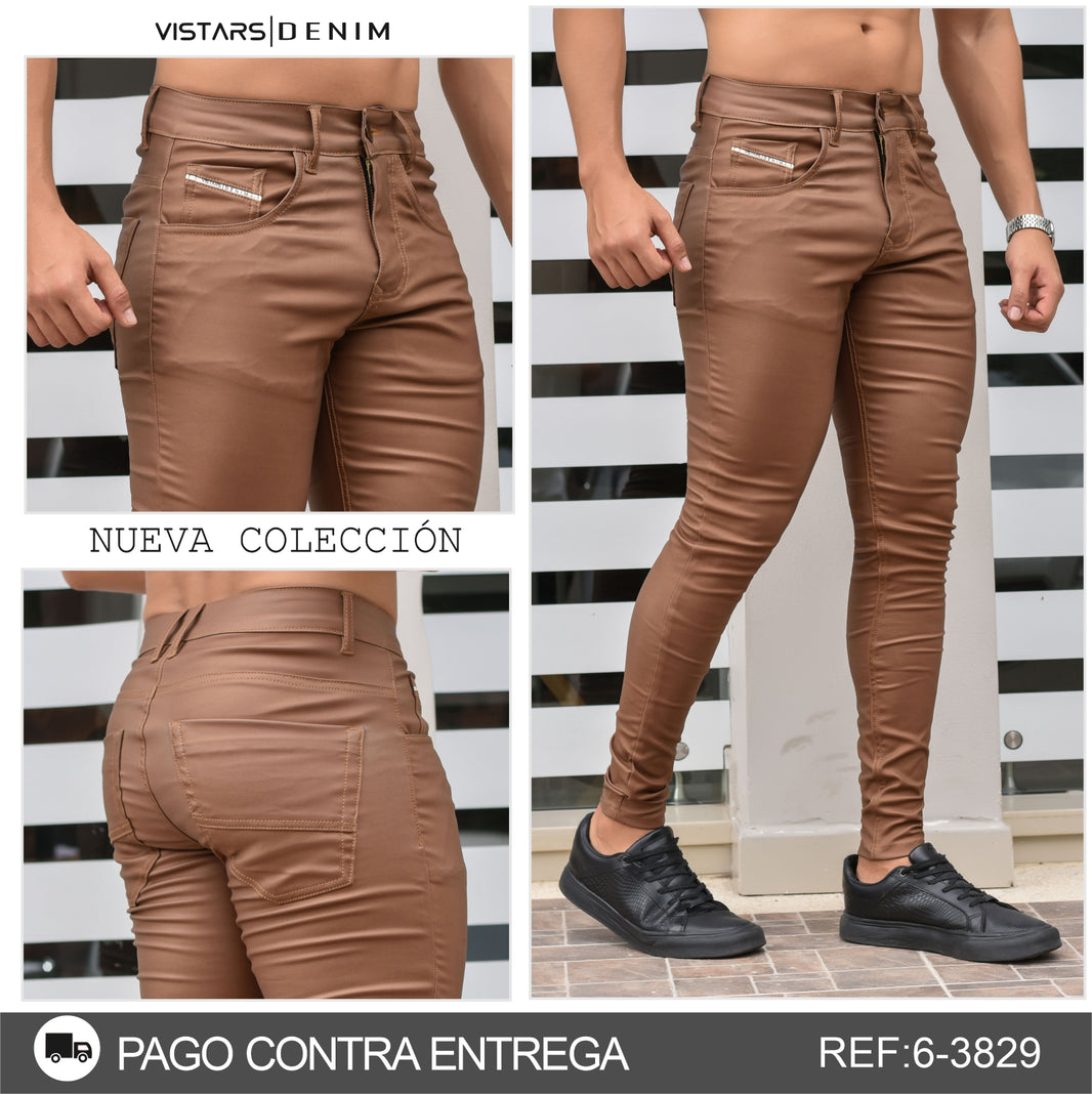 JEANS HOMBRE CUERINA  KAKI MATE 6-3829